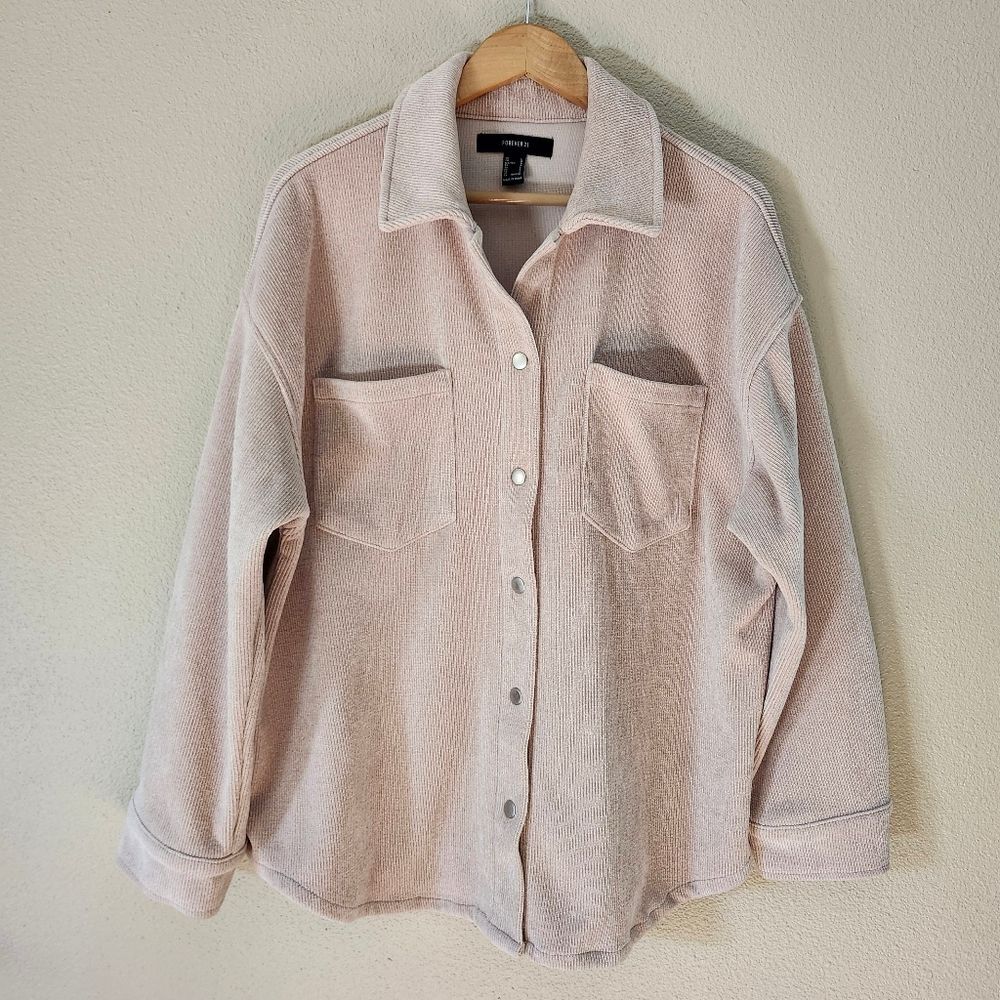 Corduroy  Cream Snap Front button  Shacket